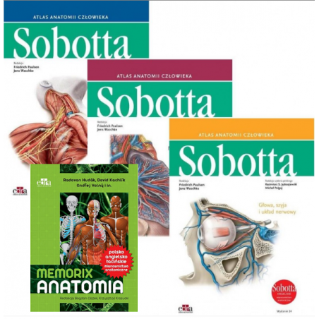 Atlas Anatomii Sobotta Angielskie Tom 1-3 + Memorix