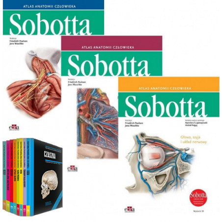 Atlas Anatomii Sobotta Angielskie Tom 1-3 + Anatomia Skawina 1-8